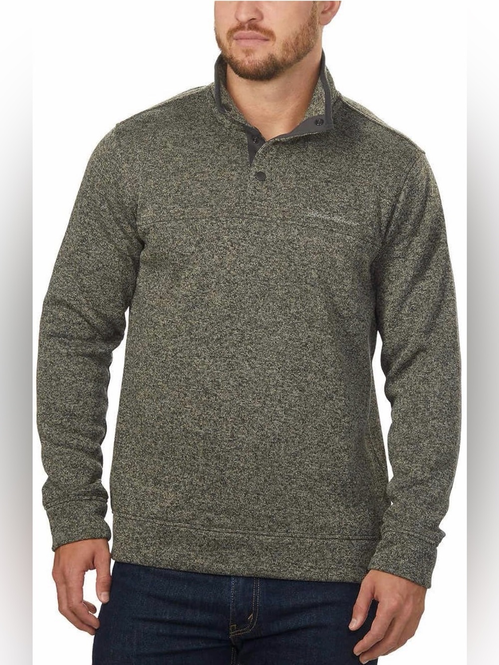 Eddie Bauer | Mens Radiator Fleece Snap Mock Pullover Gray XXL